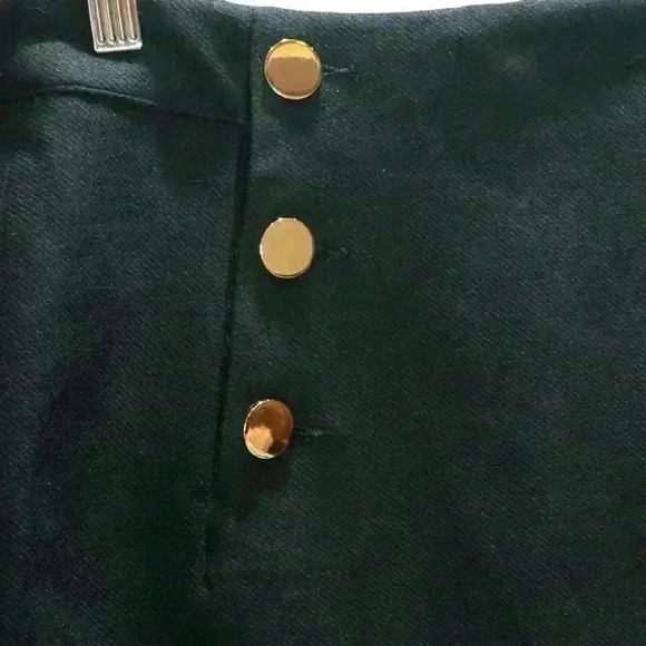 H&M Womens Size 2 Pencil Skirt Black Gold Buttons Above Knee Slit New - Picture 4 of 10